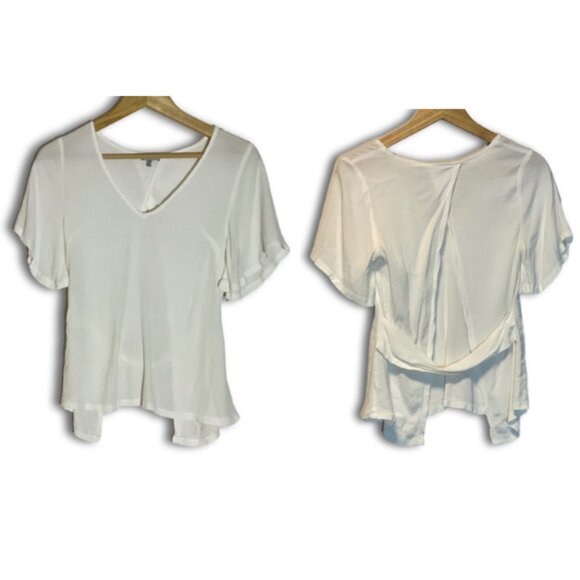 Tobi Short Sleeve White Tee Open Back - Picture 4 of 4